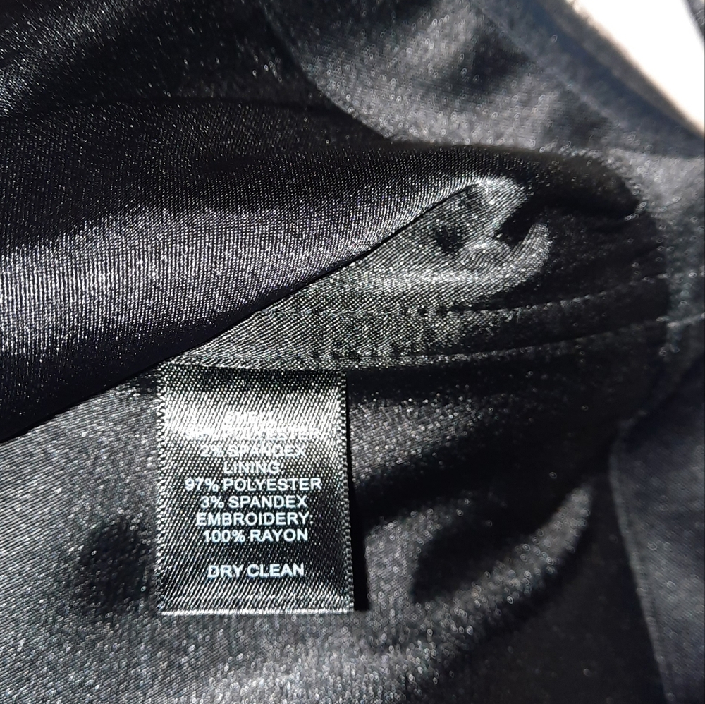 White House Black Market Strapless Black Dress with Ivory Lace Motif - Picture 5 of 12